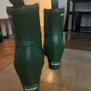 Sorel Green Platform Rainboot